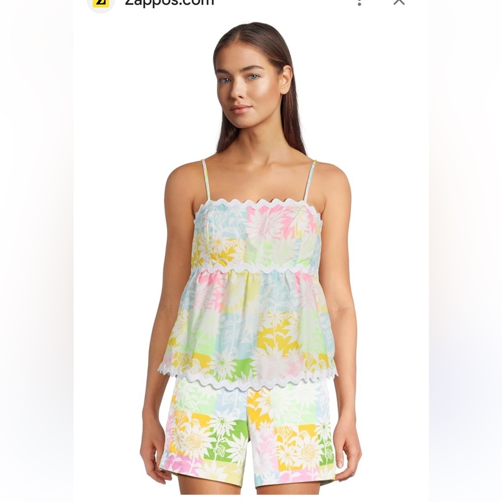 Lilly Pulitzer Jaydis Top & Callahan Shorts in Via Sunny Sunflowers. NWT Size 2